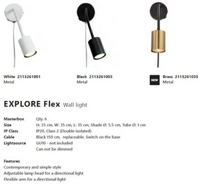 Aplica de perete flexibila design modern Explore Flex alama