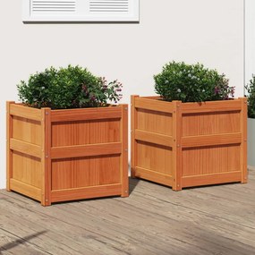 vidaXL Jardiniere de grădină, 2 buc., maro ceruit, lemn masiv de pin