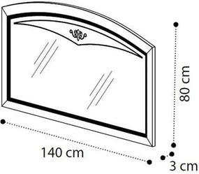 Oglindă lemn masiv nuc Ellen 140×83 cm /crem - Nuc