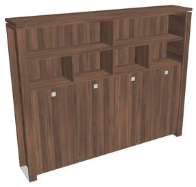 Dulap înalt pentru haine Verno+ 260 x 46 x 210 cm, cu rafturi, nuc