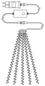 Nedis WIFILXT12W200 - LED perde de Crăciun 200 LED, 8 funcții, 5x7m, IP65, Wi-Fi