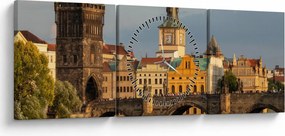 Tablou - Podul lui Carol (cu ceas) (90x30 cm)