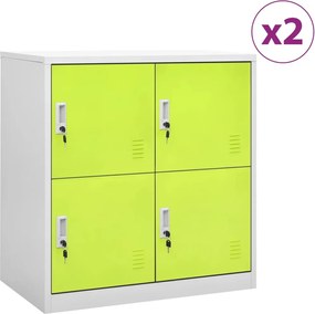 vidaXL Dulapuri vestiar 2 buc. gri deschis și verde 90x45x92,5 cm oțel