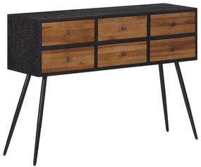 vidaXL Masă consolă cu sertare, 116x30x76 cm, lemn masiv tec reciclat
