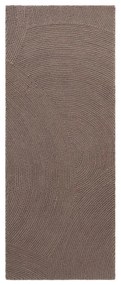 Covor tip traversă taupe țesut manual din lână 80x200 cm Eleni Taupe – Hanse Home
