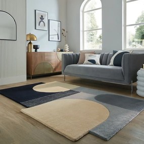Covor negru/gri țesut manual din lână 120x180 cm Lozenge Monochrome – Flair Rugs