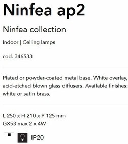 Aplica de perete design modern Ninfea ap2 alb
