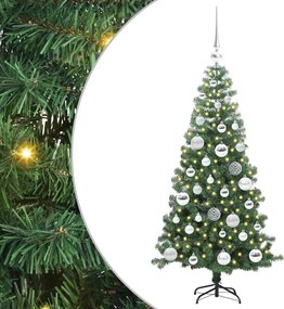 vidaXL Brad de Crăciun cu 150 LED cu suport Verde 120 cm PVC