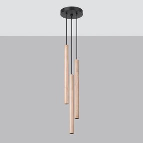 Lustră pe cablu Sollux SL.1268 PASTELO 3xG9/8W/230V lemn