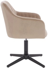 HR190CROSS Scaun Latte din Catifea cu Bază Neagră
