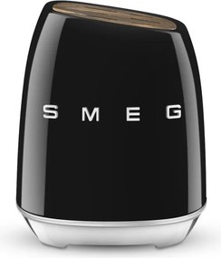 Set de cuțite cu suport SMEG KBSF02BL, 7 piese, Manere din lemn de salcam, Otel inoxidabil german, Negru
