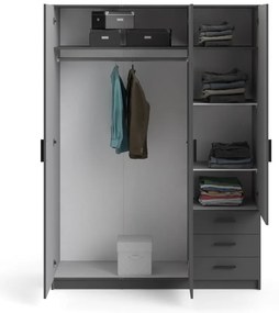 Șifonier gri închis 147x200 cm Sprint – Tvilum