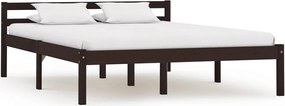 vidaXL Cadru de pat, maro închis, 140 x 200 cm, lemn masiv de pin