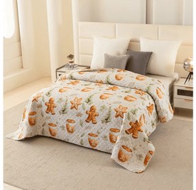 Cuvertura de pat cu model WINTER GINGERMAN, alb Dimensiune: 220 x 240 cm