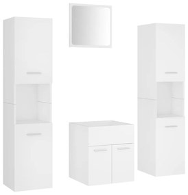 3071036 vidaXL Set mobilier de baie, alb, lemn prelucrat