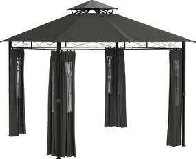 Outsunny Pavilion cort petrecere pavilion de grădină, 3 x 3 x 2, 88 m, Gri închis | Aosom Romania