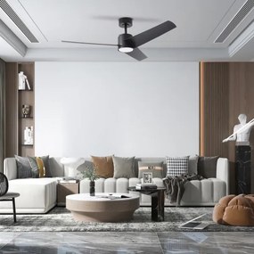 ZEVENTI - Ventilator de tavan cu LED ORVIETO LED/18W/230V Wi-Fi Tuya negru + telecomandă