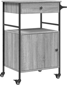 vidaXL Cărucior de bucătărie, gri sonoma, 56x43x89,5cm, lemn prelucrat