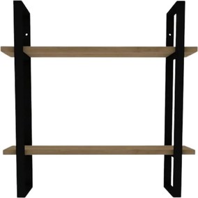 Raft BUBA, stejar/negru, PAL melaminat, 70x22x70 cm