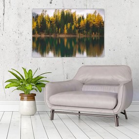 Tablou cu lac de pădure (90x60 cm)
