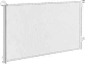 PawHut Barieră de protecție pentru scări Poartă de protecție pentru uși Extensibilă 0-140 cm cu operare cu o singură mână pentru animale de companie pentru scări uși Alb | Aosom Romania