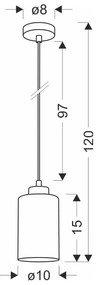 Lustră neagră cu abajur din sticlă ø 10 cm Aspra – Candellux Lighting