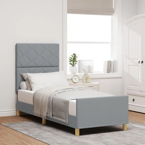 vidaXL Cadru de pat, gri deschis, 80x200 cm, textil