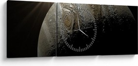 Tablou cu planetă în cosmos (cu ceas) (90x30 cm)