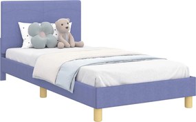 vidaXL Cadru de pat pentru copii cu spătar Albastru Jeans 80 x 200 cm
