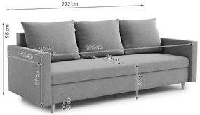 Canapea trei locuri Allie (crem). 1065464