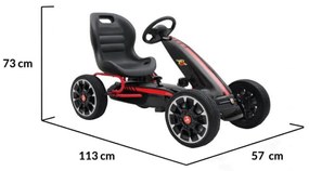 Kart cu pedale pentru copii NOVOKIDS® Chrysler Kart PRO, Roti din cauciuc EVA, 5-8 ani , Carena, Structura metalica, Frana de mana, Functie