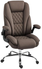 HOMCOM Scaun de birou, scaun birou ergonomic, inaltime reglabila, brate rabatabile, 70 x 70 x 114-122 cm, maro | Aosom Romania