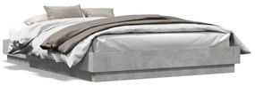 3209803 vidaXL Cadru de pat cu lumini LED, gri beton, 120x200 cm