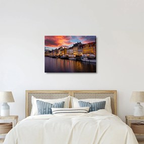 Tablou pe sticlă - Nyhavn, Copenhaga (70x50 cm)