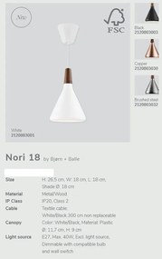 Pendul design modern NORI 18 negru 2120803003 NL