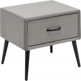 Noptiera, Masuta laterala Famous catifea gri argintiu