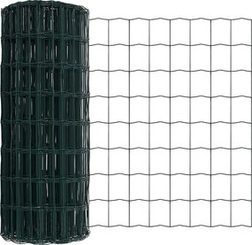 vidaXL Gard Euro Verde 0,6 x 50 m Fier acoperit cu PVC