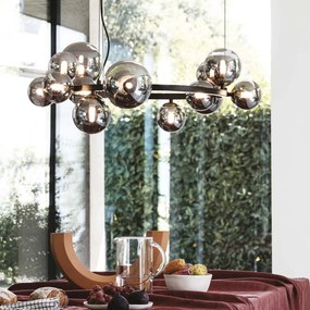 Lustra moderna cu 14 surse de lumina PERLAGE SP14 NERO