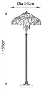 Endon 64323 - Lampă de podea Tiffany SULLIVAN, 2xE27/60W/230V, Ø 56 cm