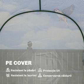 Outsunny Seră de Grădină cu Rafturi și Ușă Rulabilă, Seră pentru Grădină cu Cadru din Oțel, Acoperiș din PE Anti-UV, pentru Legume, Flori și Plante, 123x187x189 cm, Alb | Aosom Romania