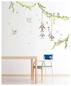 Set autocolante Ambiance Birds cages in the Forest