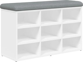 vidaXL Bancă pentru pantofi, albă, 82x32x50 cm, lemn stratificat