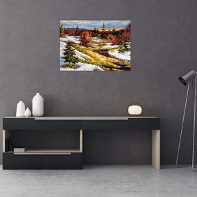 Tablou pe sticlă - Sosirea primăverii (70x50 cm)