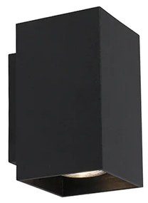 Lampa de perete moderna neagra patrata cu 2 lumini - Sandy