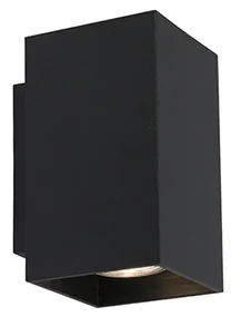 Lampa de perete moderna neagra patrata cu 2 lumini - Sandy