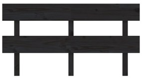 Tablie de pat, negru, 154x3x81 cm, lemn masiv de pin 1, Negru, 154 x 3 x 81 cm