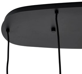 Lampă suspendată modernă neagră cu sticlă fumurie cu 5 lumini - Sheena