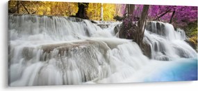 Tablou cu Erawan cascadă în pădure (120x50 cm)