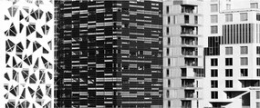 Tablou cu arhitectura alb neagră (120x50 cm)