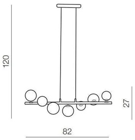 Azzardo AZ4409 - Candelabru pe cablu SYBILLA 7xG9/25W/230V auriu